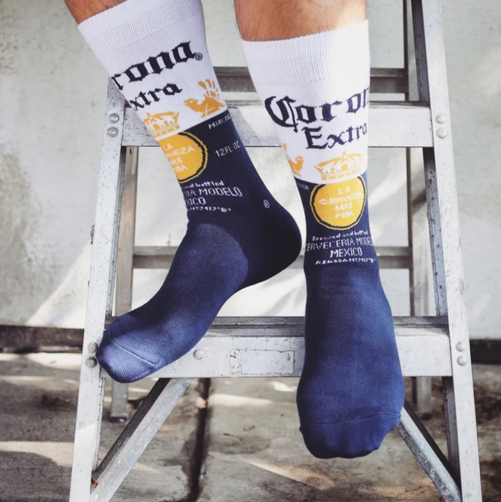 Corona Beer Socks Novelty Funny Crew Socks Unisex Add On Gift Father’s Day New